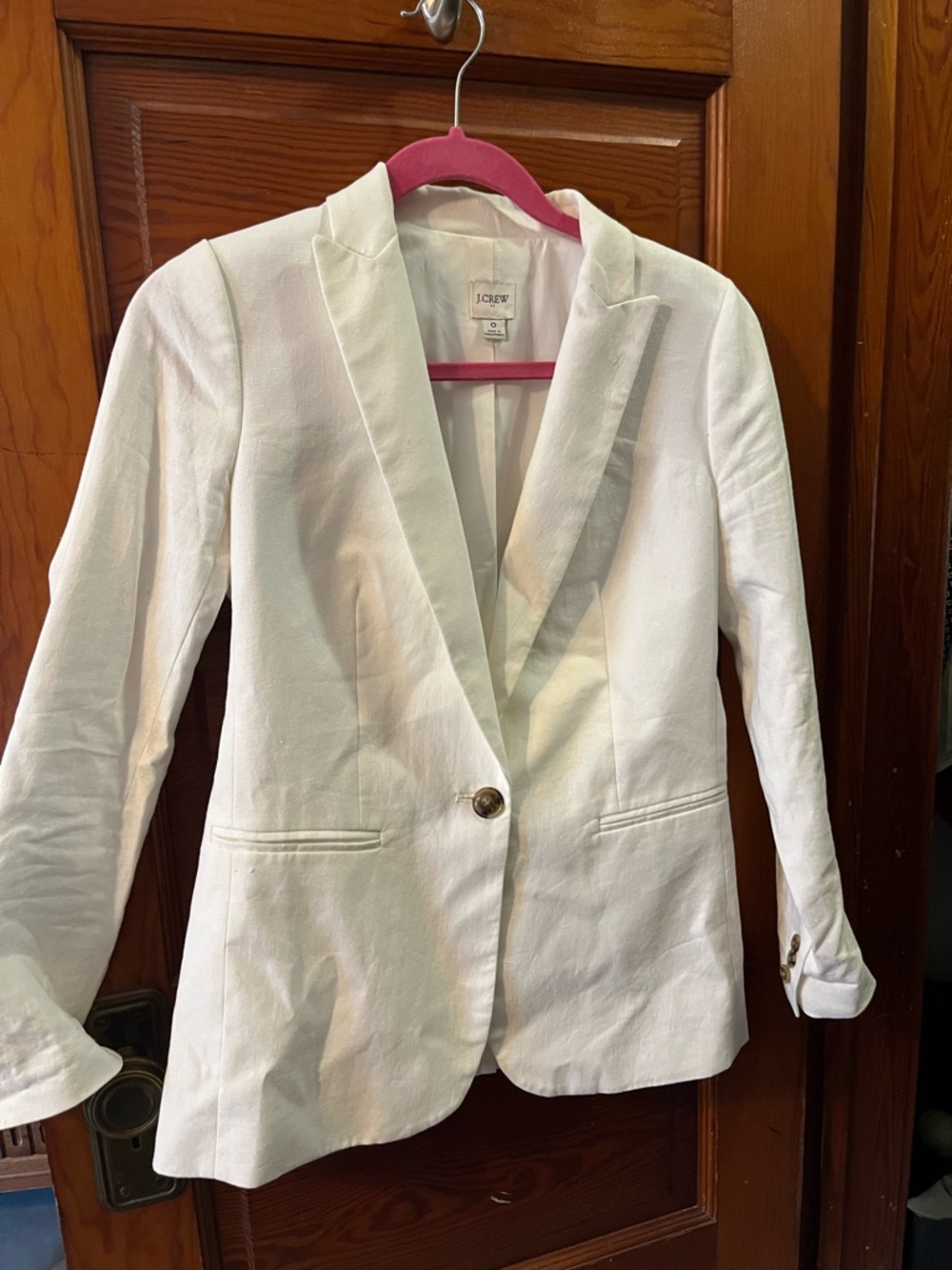J. Crew White Single-Button Tailored Blazer